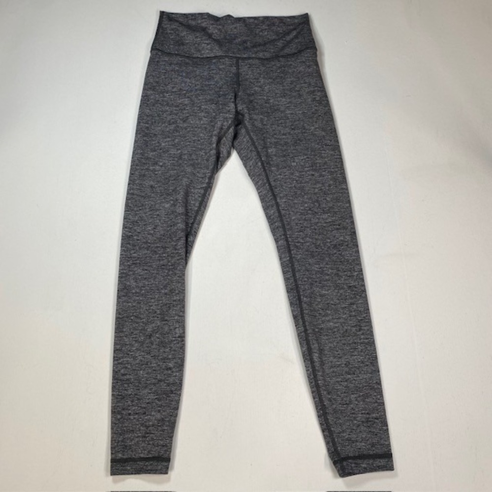 Lululemon Wunder Under High Rise Leggings Size 8 Heathered‎ Grey Space Dye Yoga